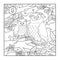 Coloring book (owl), colorless illustration (letter O)