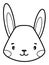 Coloring book or page for kids. Rabbit black and white outline illustration