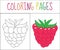 Coloring book page. Raspberries. Sketch and color version. Coloring for kids. Vector illustration