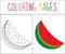 Coloring book page. Watermelon. Sketch and color version. Coloring for kids. Vector illustration