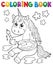 Coloring book painting unicorn theme 1