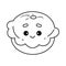 Coloring book, Pattypan squash with a cute face