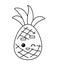 Coloring book, Pineapple with a cute face