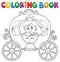 Coloring book princess carriage theme 1