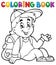 Coloring book pupil theme 4