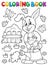 Coloring book rabbit gardener theme 2