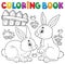 Coloring book rabbit topic 1