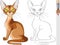 Coloring Book of red cat Abyssinian