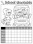 Coloring book school timetable 7