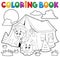 Coloring book scout camping in tent