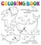 Coloring book shark topic collection 1