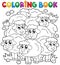 Coloring book sheep theme 2