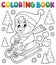 Coloring book sledging penguin theme 1