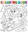 Coloring book sledging penguin theme 2