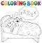 Coloring book sleeping child theme 1