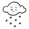 Coloring book, Snow cloud with a cute face