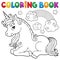 Coloring book stylized unicorn theme 1