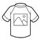 Coloring book, T-shirt with a mountain print