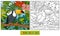 Coloring book (toucan and background)