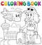 Coloring book tourist woman theme 2