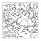 Coloring book (turtle), colorless alphabet for children: letter