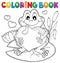 Coloring book Valentine frog