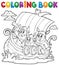 Coloring book with Viking ship