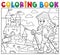 Coloring book woman hiker theme 2