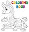 Coloring book young giraffe theme 1