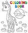 Coloring book young giraffe theme 2