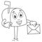 Coloring Cute Mailbox Character with Letter