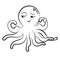 Coloring cute octopus. Octopus athlete