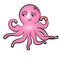 Coloring cute octopus. Octopus athlete. cartoon