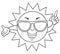 Coloring Cute Summer Sun with Sunglasses