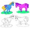 Coloring fantastic horses vector