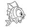 Coloring fish ball cartoon illustration