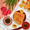 Coloring Food Top View Background
