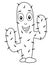 Coloring Happy Cartoon Cactus Character