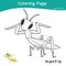 Coloring insects worksheet page. Educational printable coloring worksheet