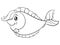 A coloring page,book a cartoon fish image for children.Line art style illustration.