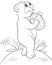 Coloring page,book a cute bear image for children,line art style illustration for relaxing.