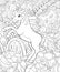 Coloring page,book a cute little horse image for children,line art style illustration for relaxing.