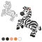 Coloring page. Color me: zebra.