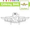 Coloring page Crop Duster cartoon character side view vector illustration