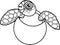 Coloring page. Cute cartoon sea turtle hatching out of egg