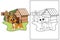 Coloring page cute dog sign cage vector