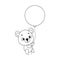 Coloring page cute little koala flies on balloon. Coloring book for kids. Educational activity for preschool years kids