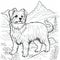 Coloring page of a dog full view