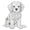 Coloring page of a dog full view
