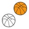 coloring page of doodle basketball ball